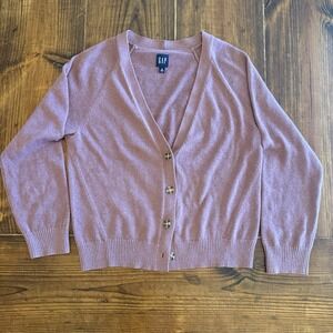 GAP Women's Purple Cardigan Med Button Up